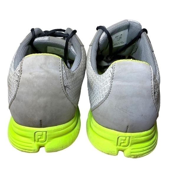 Footjoy Superlites Golf Sneakers Men's 10 w Gray Green Spikeless Shoes 58118 - Picture 3 of 14